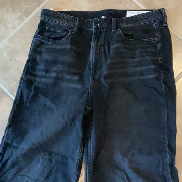 RAg & bone Logan mid rise wide leg, black, size 28 - Picture 2 of 6